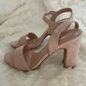 Blush Pink Chunky Heels